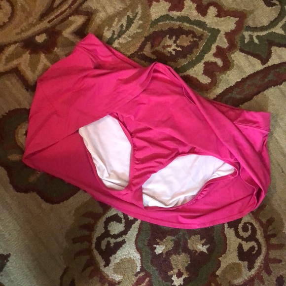 LANDS END Size 24W Swimskirt Brief Panty with Skirt On Top Tankini pink $69 NEW - Picture 14 of 15